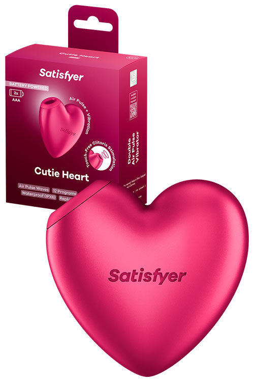 Cutie Heart 3.1" Battery Operated Air Pulse Clitoral Stimulator With Vibration